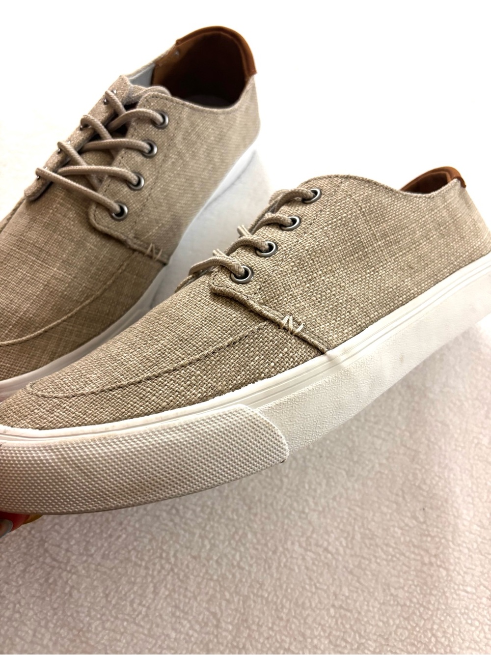 Crevo‎ Alec Khaki Lace Up Men’s Canvas Coastal Low Top Boat Sneakers (US 10)